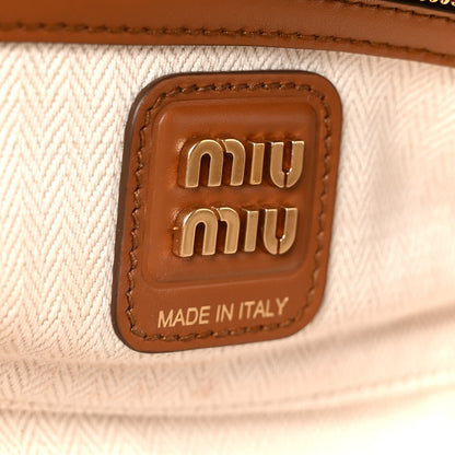 Miu Miu Nappa Patchwork Small Beau Top Handle Bag Cognac 6 of 9