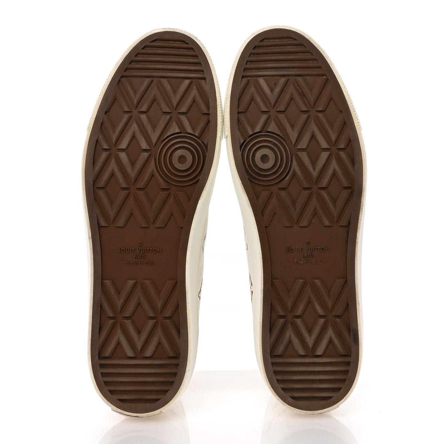 Monogram Mens Tattoo Sneaker Boots 8 White Brown