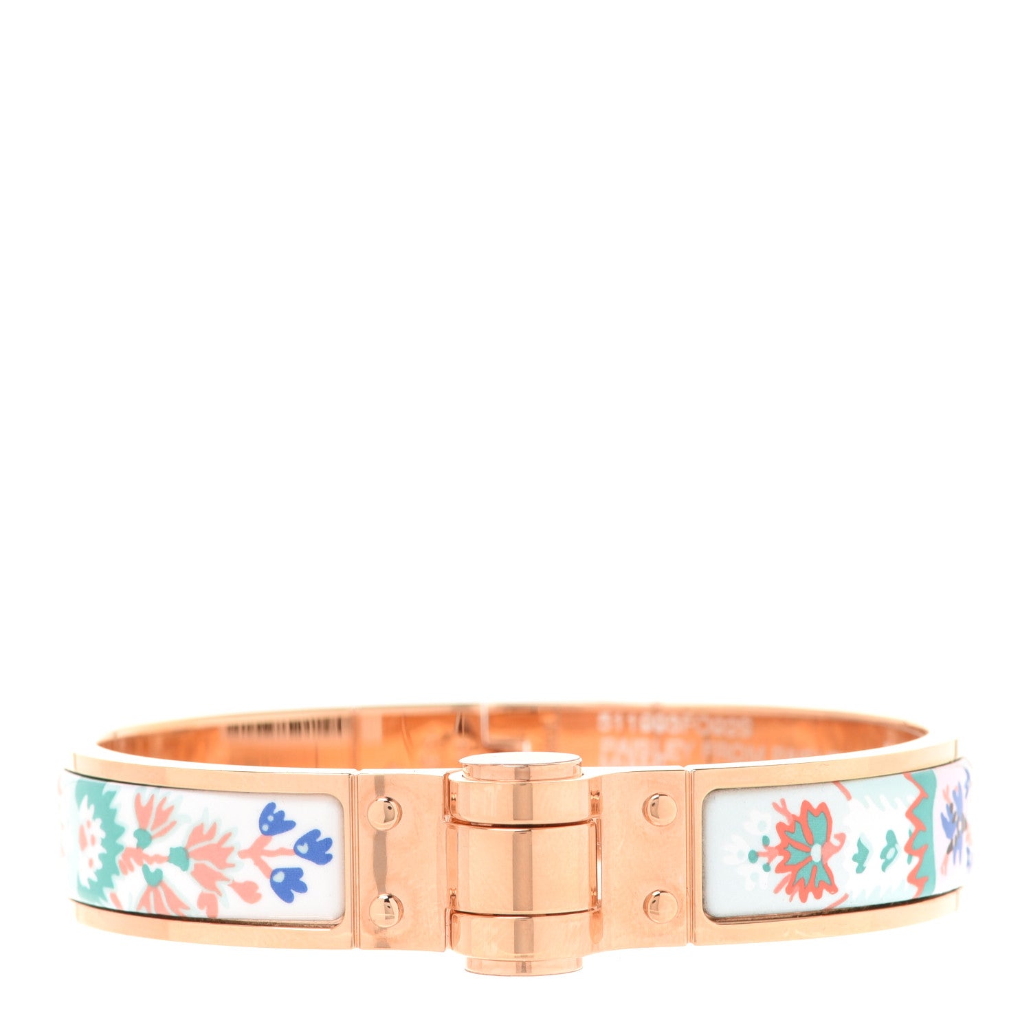 Hermes Enamel Printed Paisley From Paisley Narrow Hinged Bracelet S Miami 1 of 6