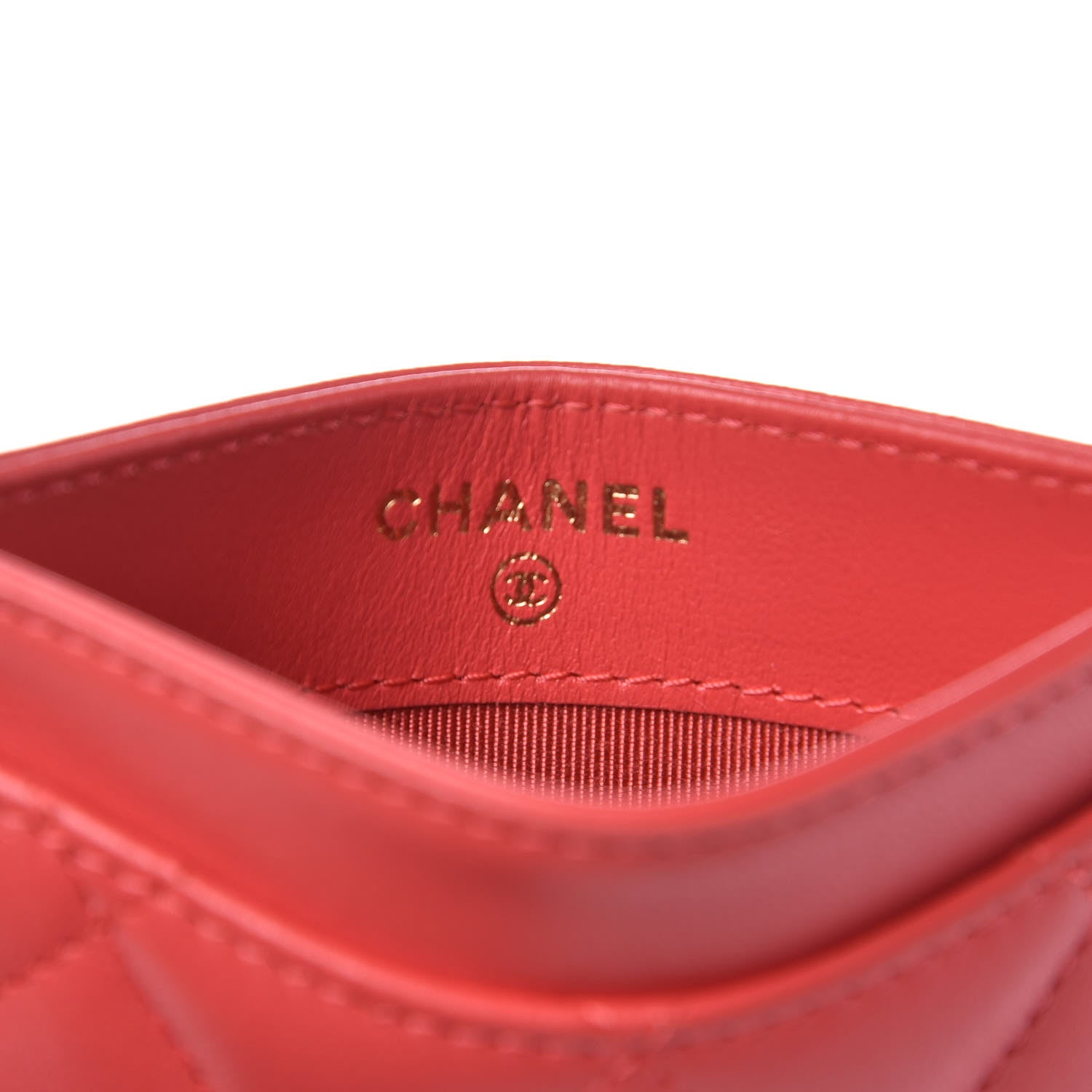 Chanel Lambskin Quilted Card Holder Red 6 of 13