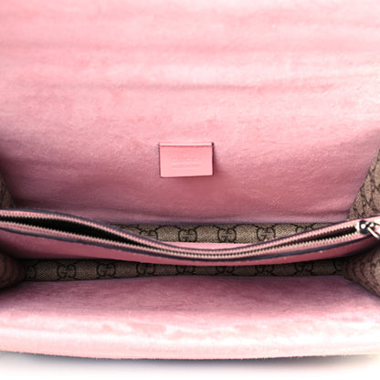 Gucci GG Supreme Monogram Suede Crystal Medium Dionysus Shoulder Bag Beige Ebony Light Peonia 5 of 9