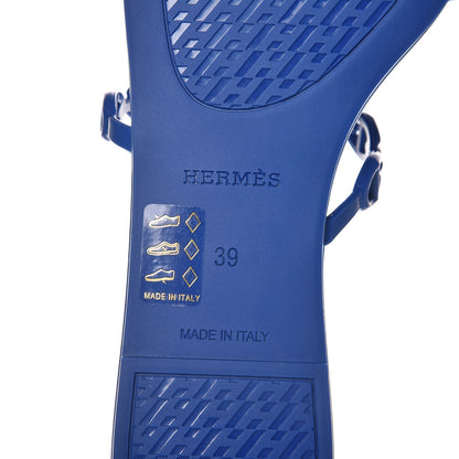 Hermes Rubber Chaine d'Ancre Rivage Sandals 39 Bleu Smalt 7 of 8