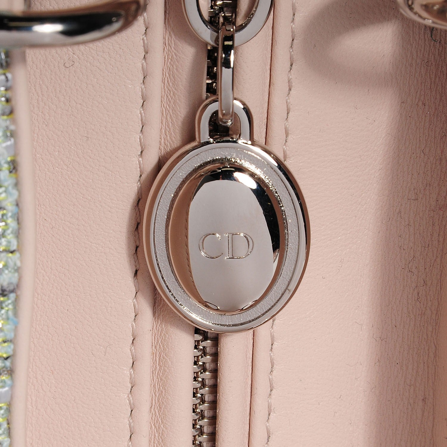 Christian Dior Tweed Medium Lady Dior Pink Green 8 of 9