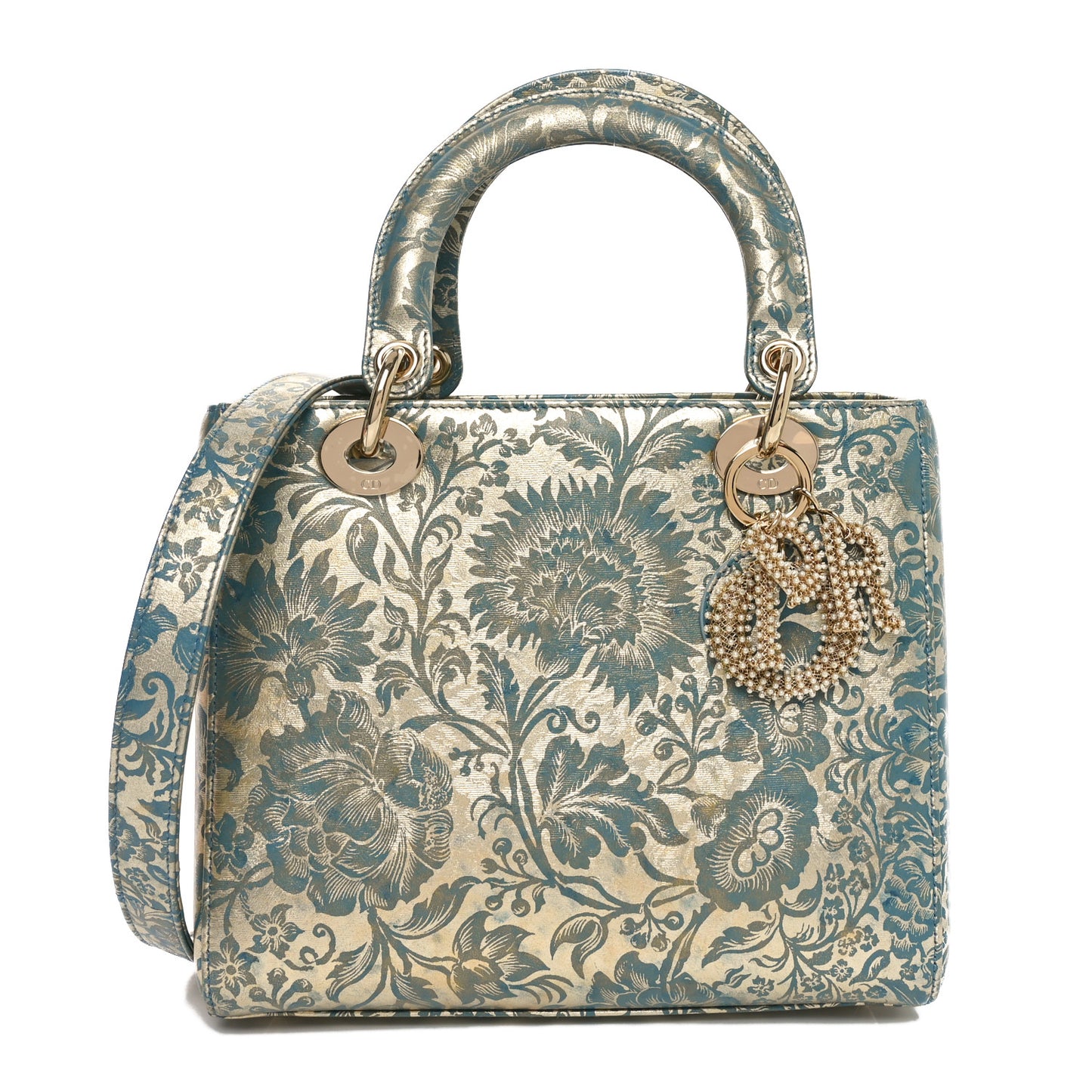 Metallic Calfskin Medium Brocart Lady Dior Multicolor