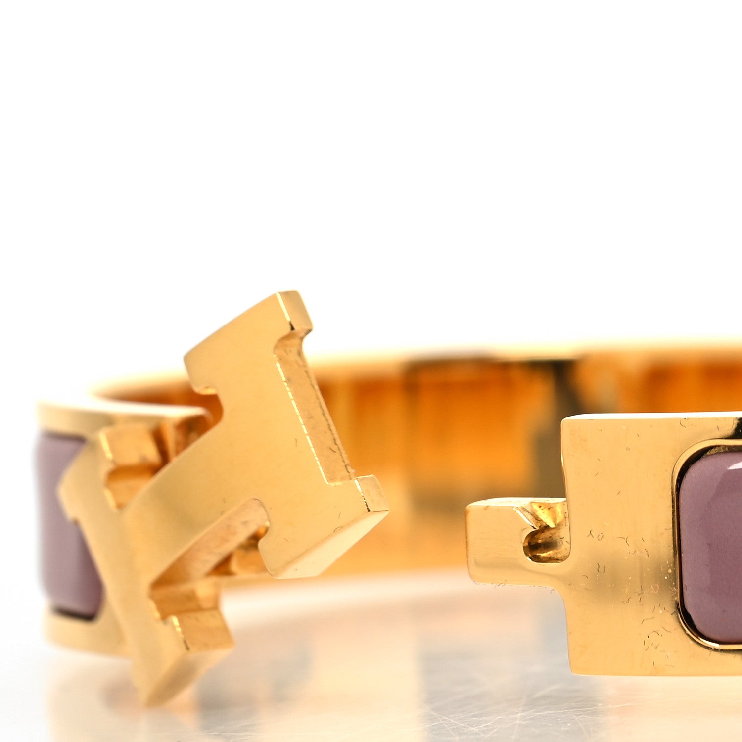 Hermes Enamel Narrow Clic Clac H Bracelet PM Bois De Rose 4 of 5