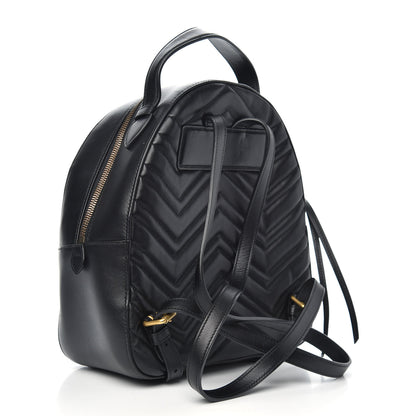 Gucci Calfskin Matelasse GG Marmont Dome Backpack Black 3 of 12