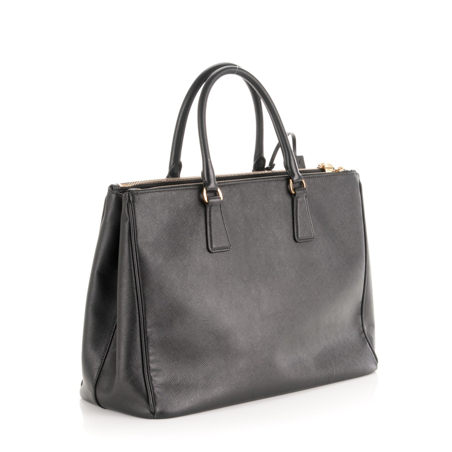 Saffiano Large Galleria Double Zip Tote Black