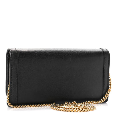 Gucci Wonka Grain Calfskin Diana Chain Wallet Black 3 of 10