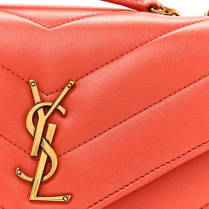 Saint Laurent Lambskin Chevron Quilted Small Loulou Bag Celosia 9 of 12