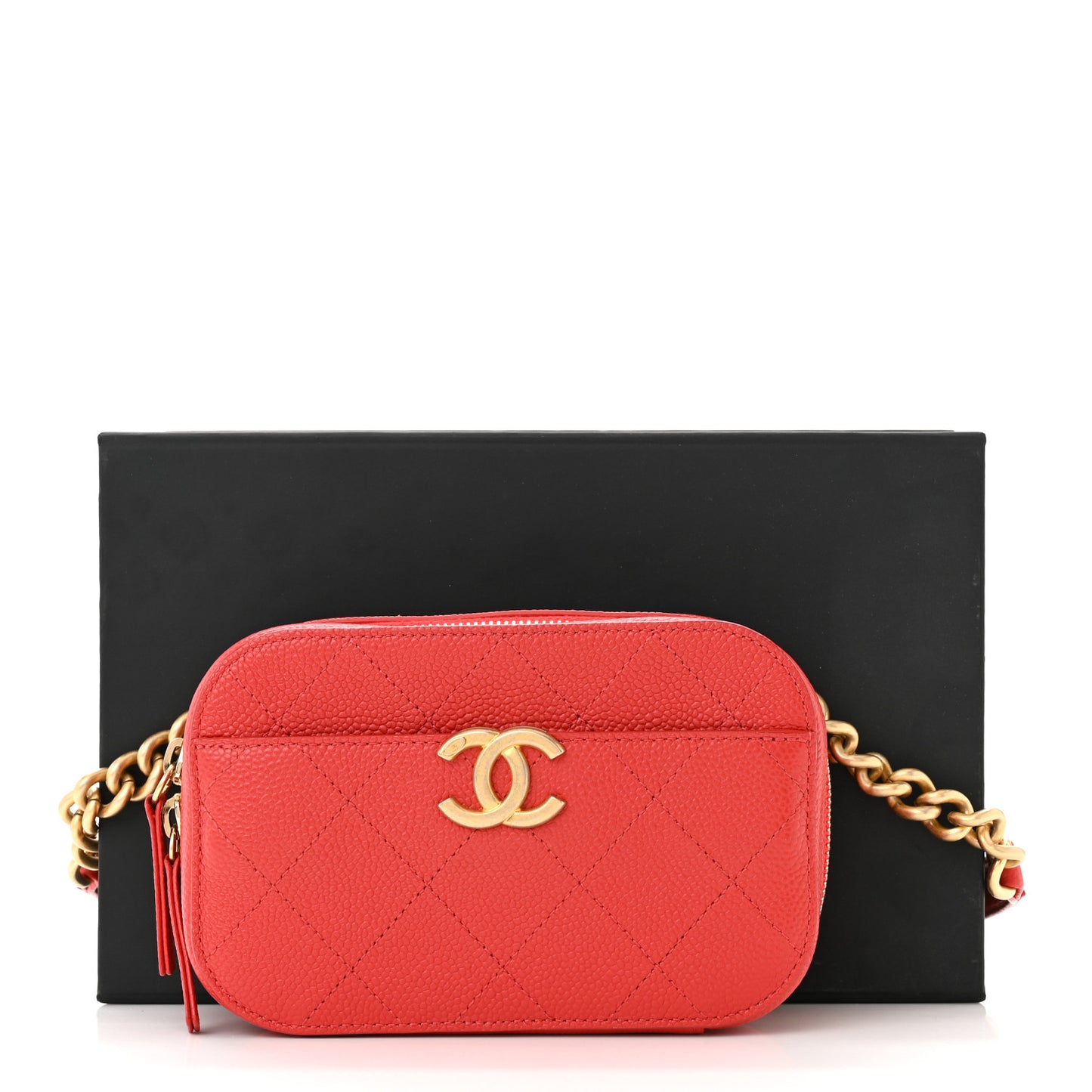 Caviar Quilted Waist Bag Red