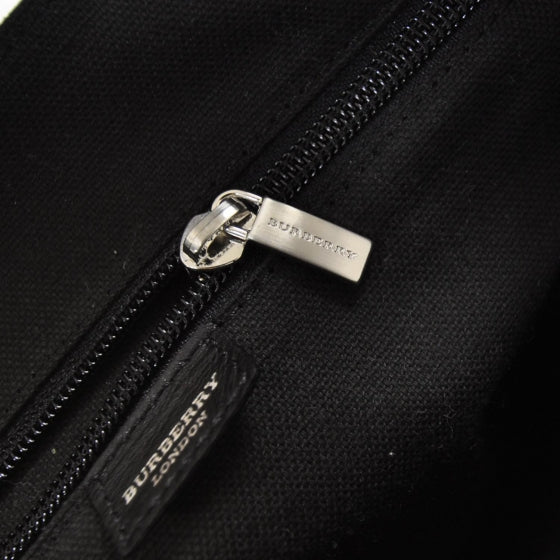 Burberry Nylon Tonal Check Messenger Bag Black 9 of 9