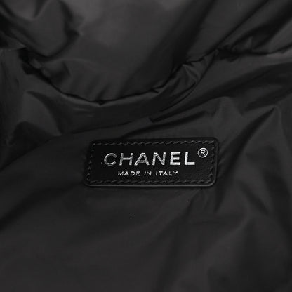 Chanel Nylon Printed Quilted Coco Neige Convertible Backpack Black White 7 of 10