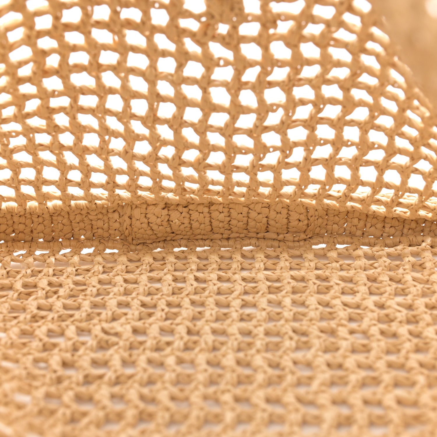 Prada Yarn Raffia Effect Crochet Logo Embroidered Tote Bag Naturale 5 of 9