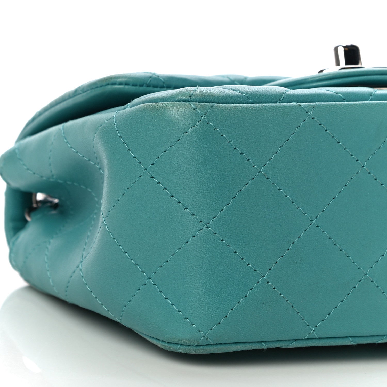 Chanel Lambskin Quilted Mini Square Flap Turquoise 9 of 14
