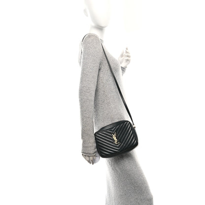 Saint Laurent Calfskin Matelasse Monogram Lou Camera Bag Black 2 of 12