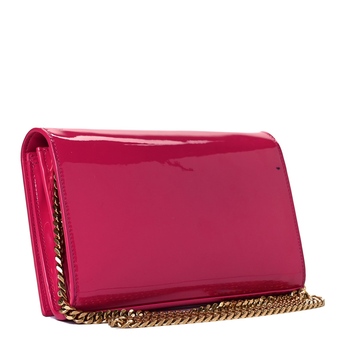 Patent Calfskin Monogram Kate Wallet On Chain Fresh Fuxia