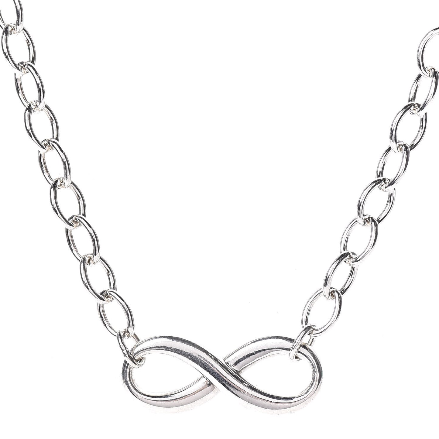 Sterling Silver Narrow Infinity Link Necklace