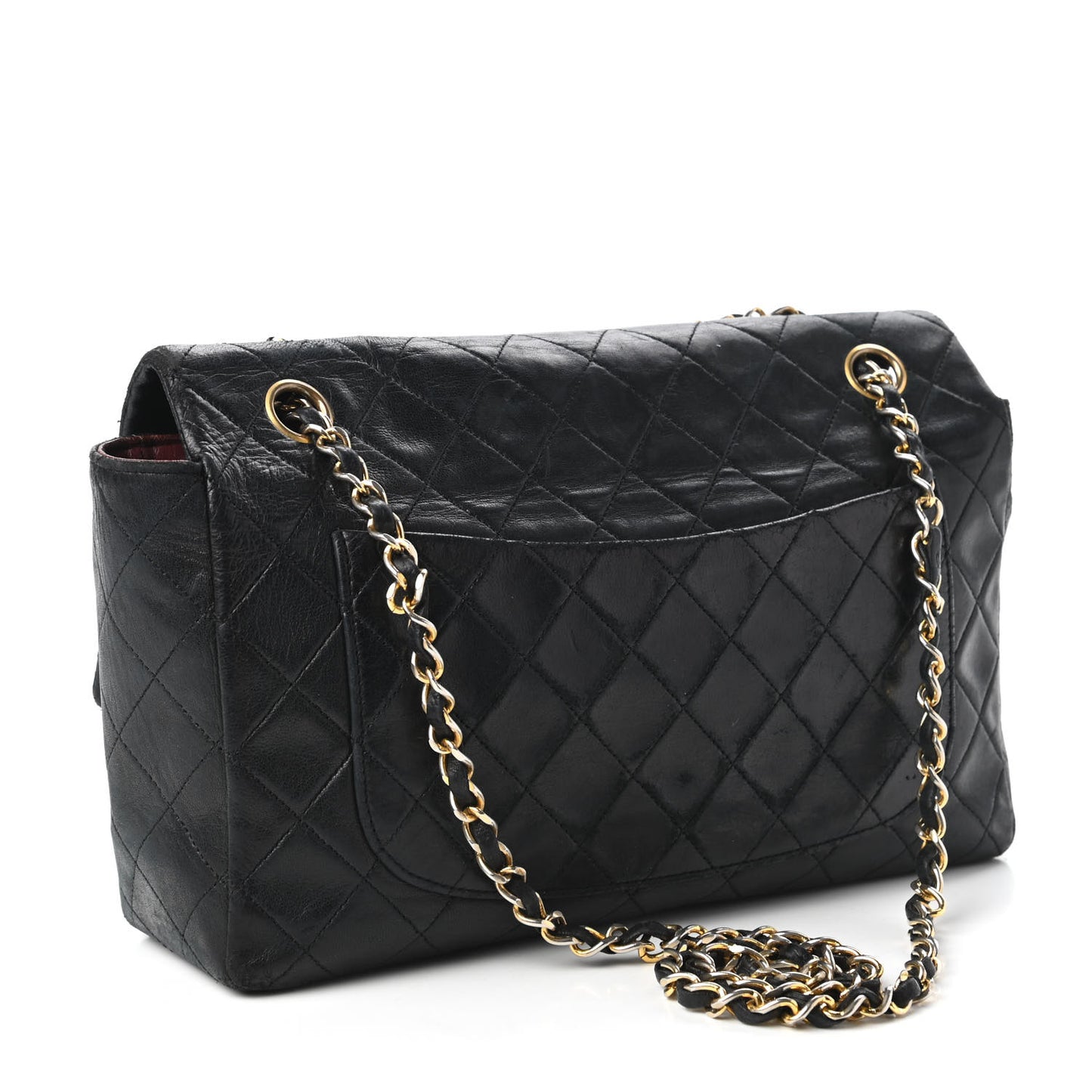 Lambskin Medium Single Flap Black