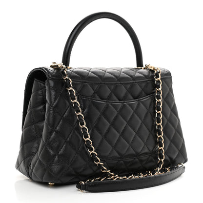 Chanel Caviar Quilted Small Coco Handle Flap Black 3 of 10