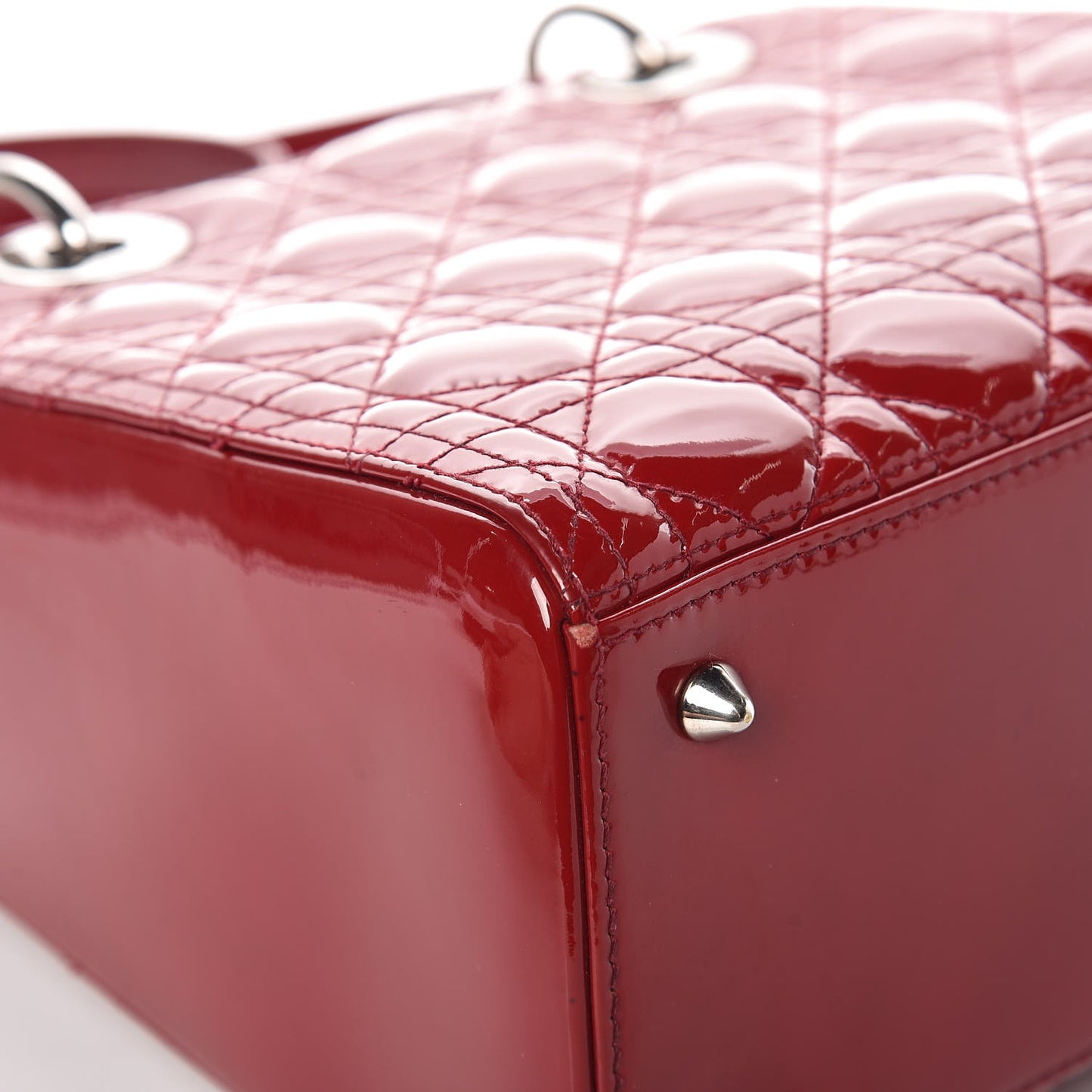Patent Cannage Medium Lady Dior Red