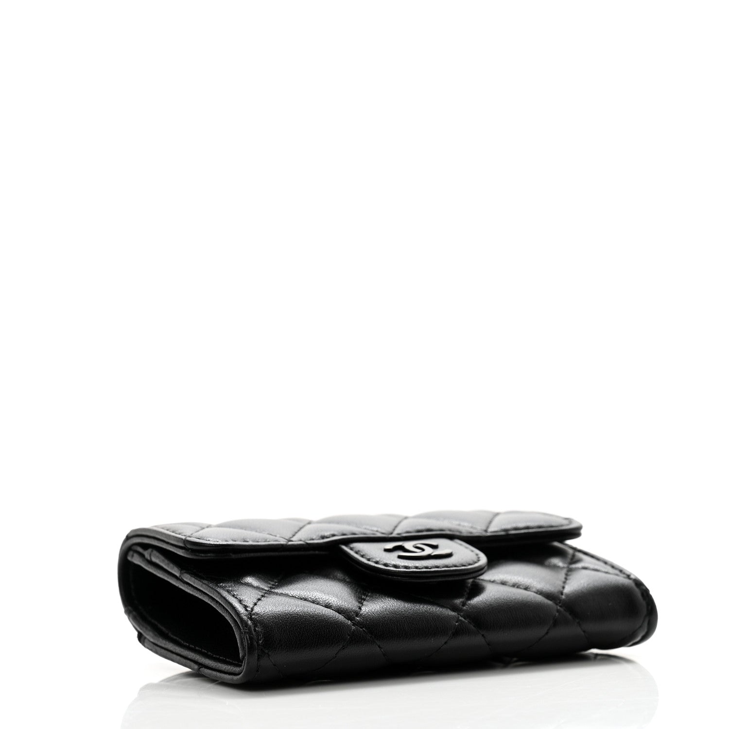 Chanel Lambskin Quilted Flap Card Holder Wallet So Black 4 of 10
