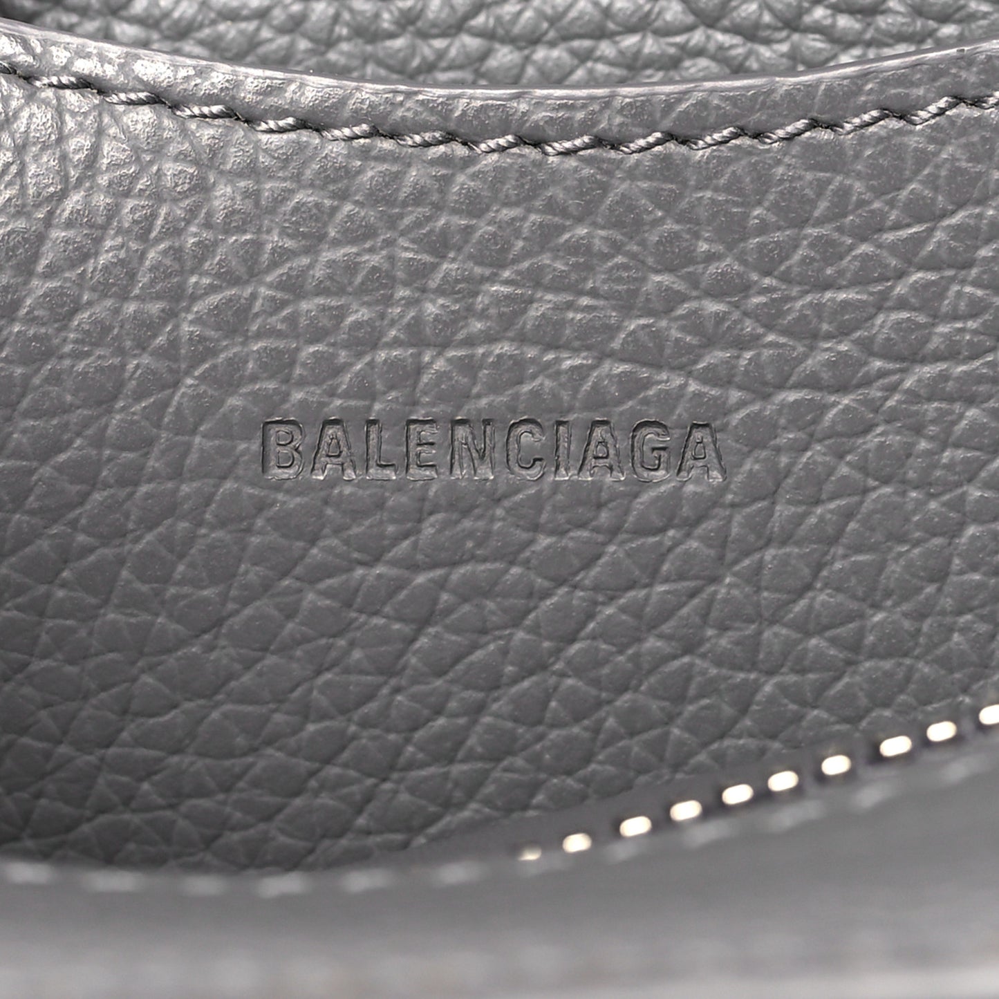 Grained Calfskin Neo Classic Silver Hardware Mini City Dark Grey
