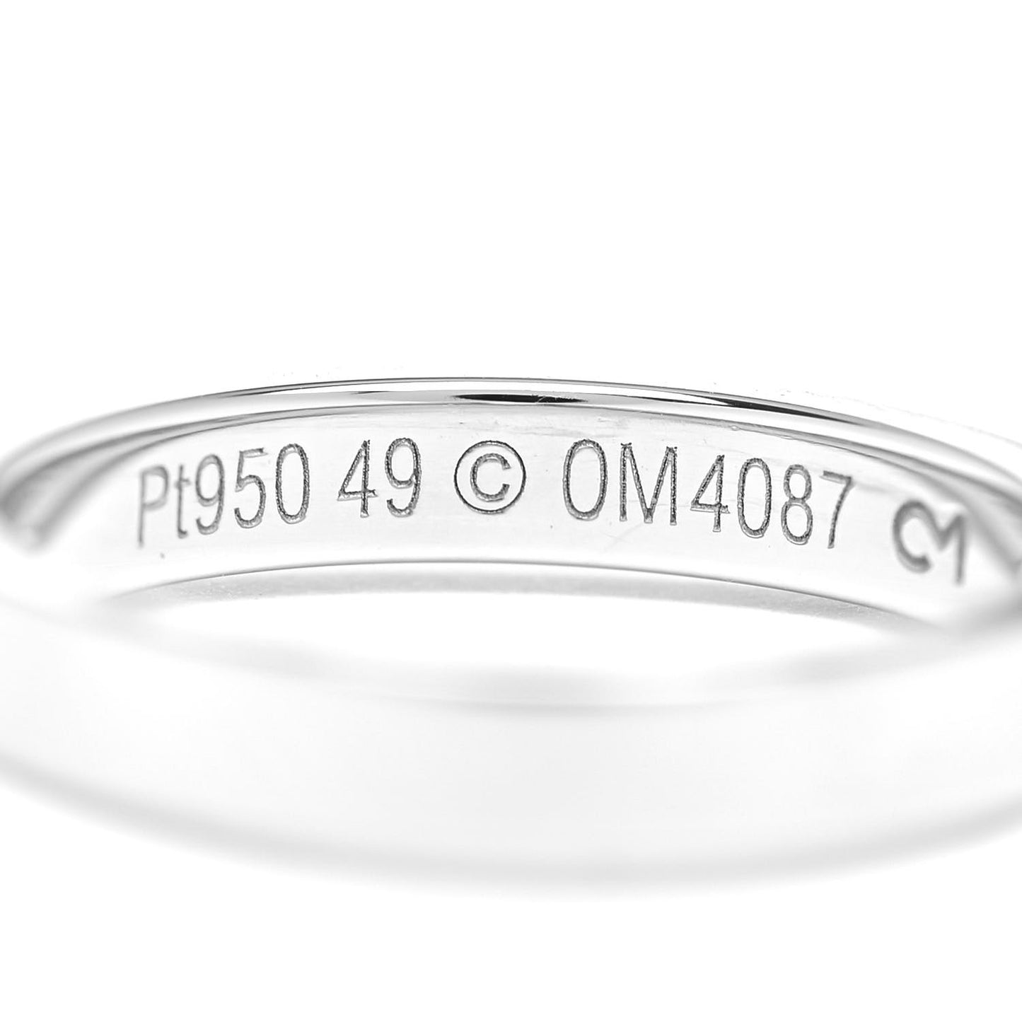 Platinum Diamond 3mm C De Cartier Wedding Band Ring 49 4.75