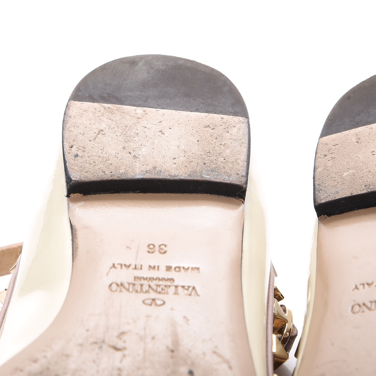 Valentino Garavani Patent Rockstud Cage Ballerina Flats 36 Light Ivory Poudre 12 of 17