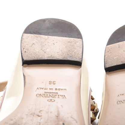 Valentino Garavani Patent Rockstud Cage Ballerina Flats 36 Light Ivory Poudre 12 of 17