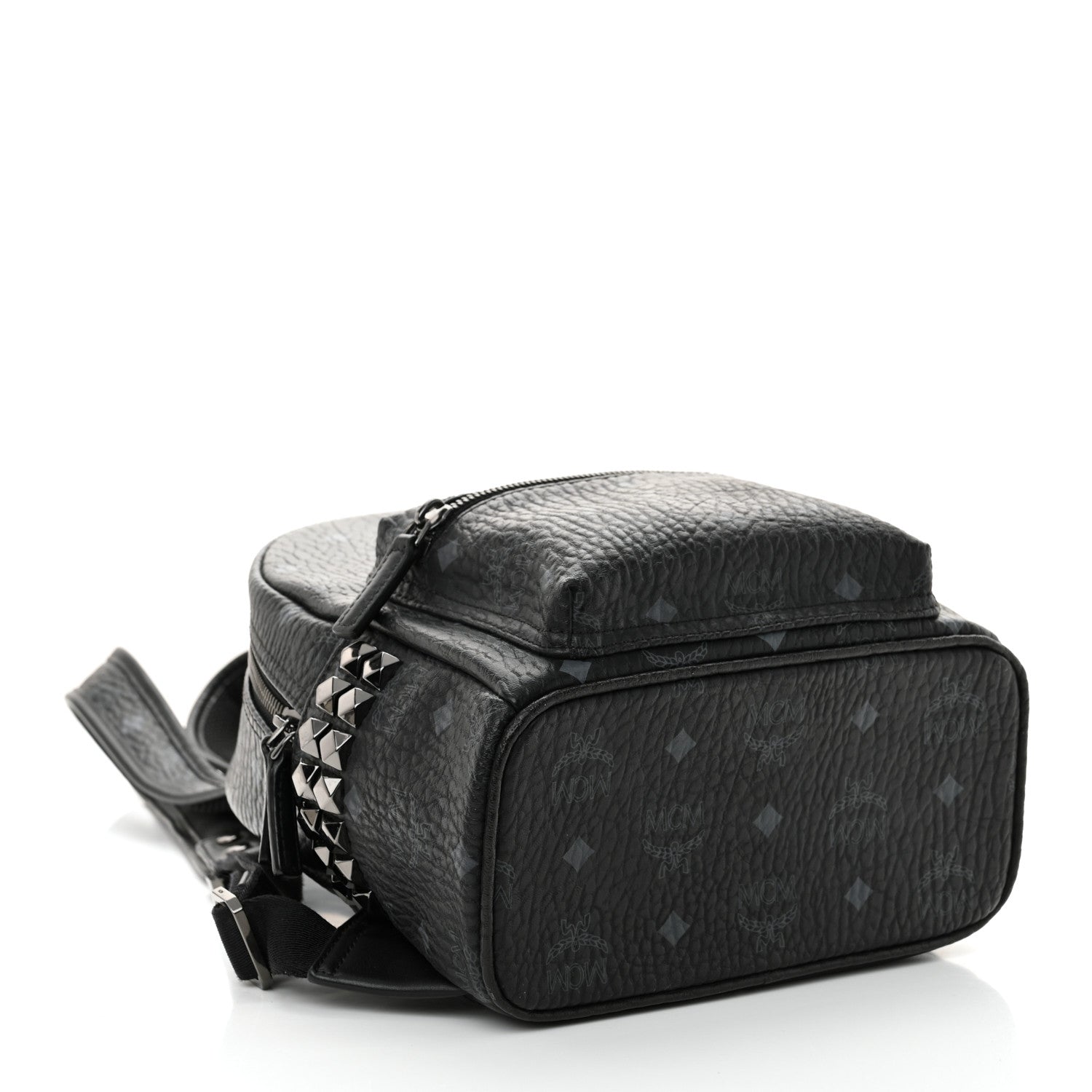 MCM Visetos Side Stud Mini Stark Backpack Black 4 of 10