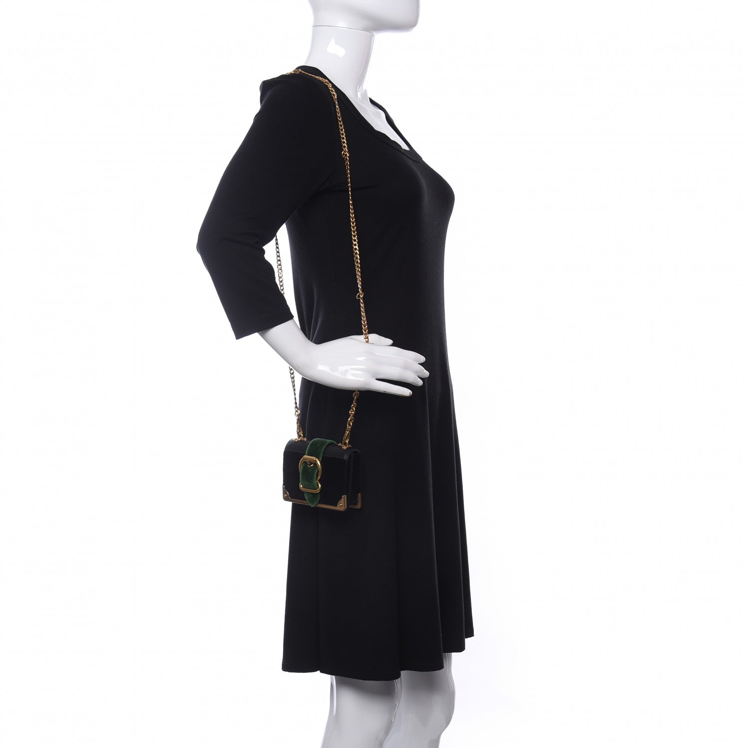 Prada Velvet City Calfskin Micro Cahier Bag Black Alloro 2 of 11
