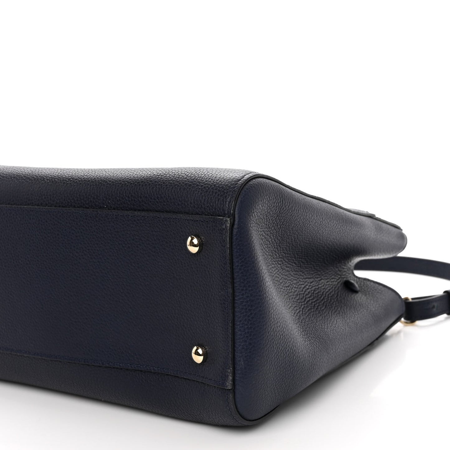 Grained Calfskin Small Neo Executive Shopper Tote Dark Blue