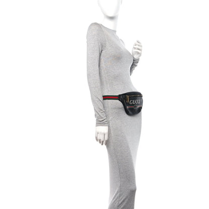 Gucci Grained Calfskin Logo Belt Bag Black 2 of 12