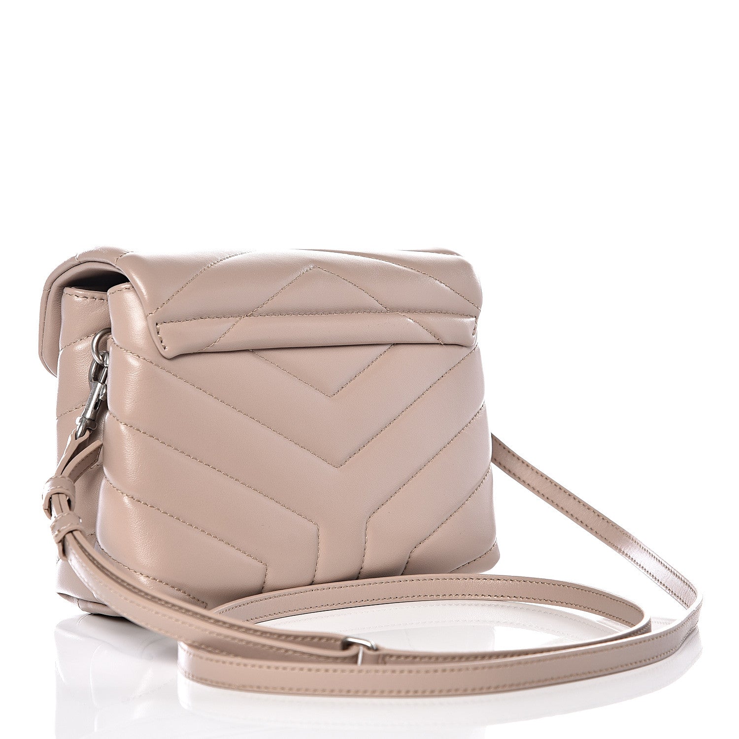 Saint Laurent Calfskin Y Quilted Monogram Toy Loulou Crossbody Bag Light Natural 2 of 8