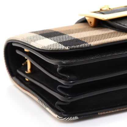 Burberry House Check Bridle Calfskin Small Buckle Bag Black 9 of 11
