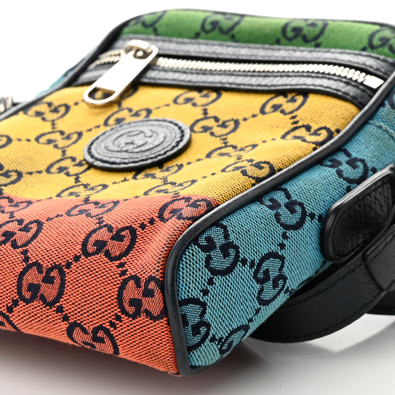 Gucci Monogram Multicolor Mini Retro Interlocking G Messenger Blue Rainbow Light Blue 10 of 12