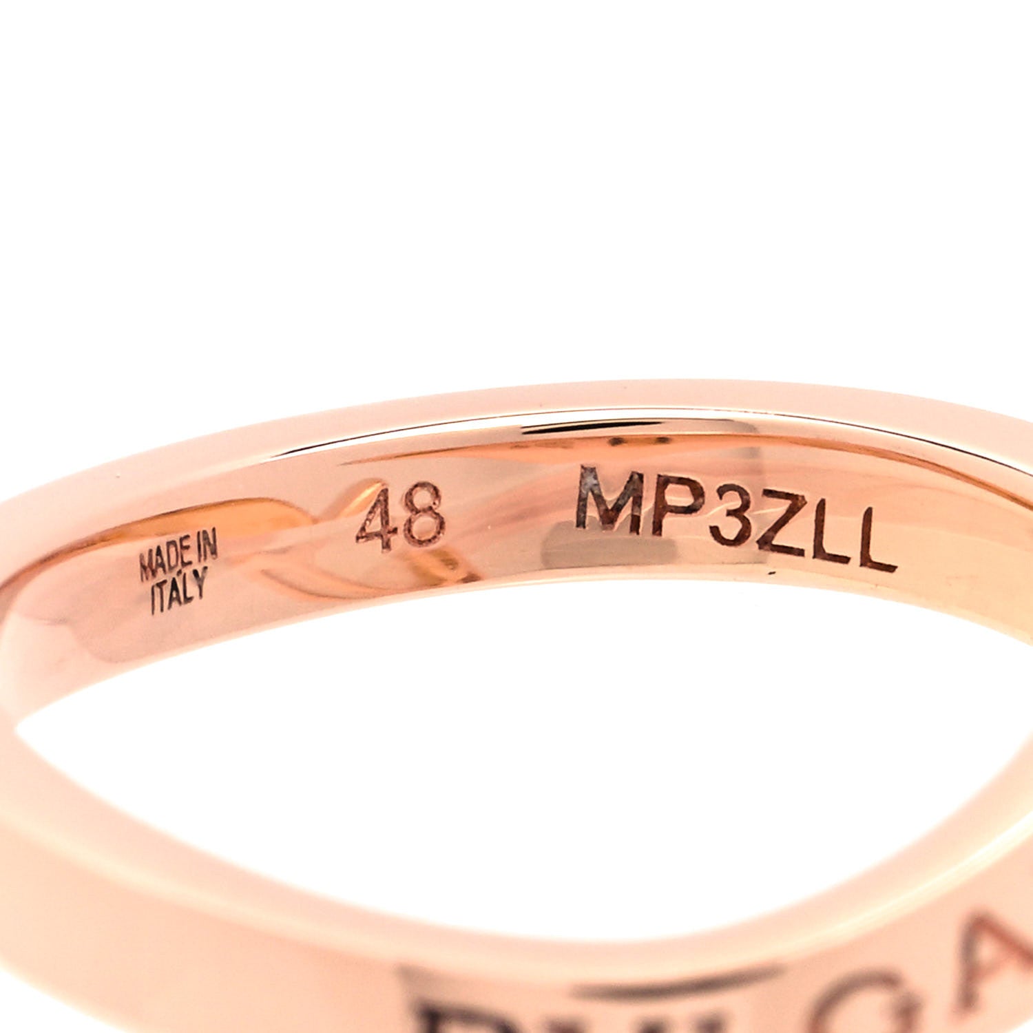 Bulgari 18K Rose Gold Diamond Mother of Pearl Gelati Ring 48 4.5 4 of 5