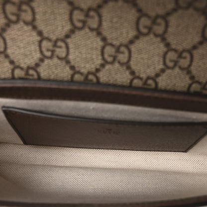 Gucci GG Supreme Monogram Textured Dollar Calfskin Web Mini Ophidia Envelope Shoulder Bag Beige Ebony New Acero 5 of 10