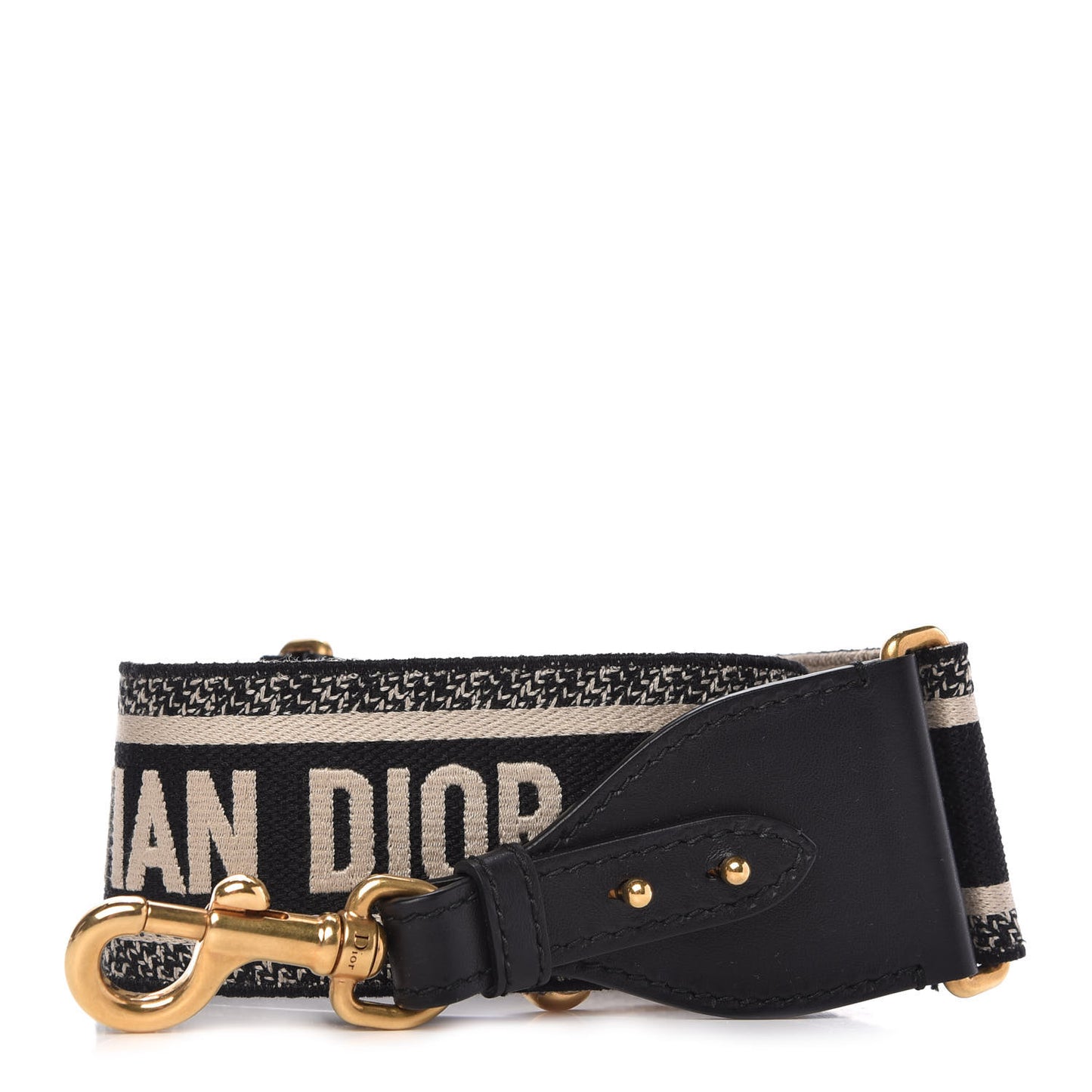 Canvas Embroidered Shoulder Strap Black