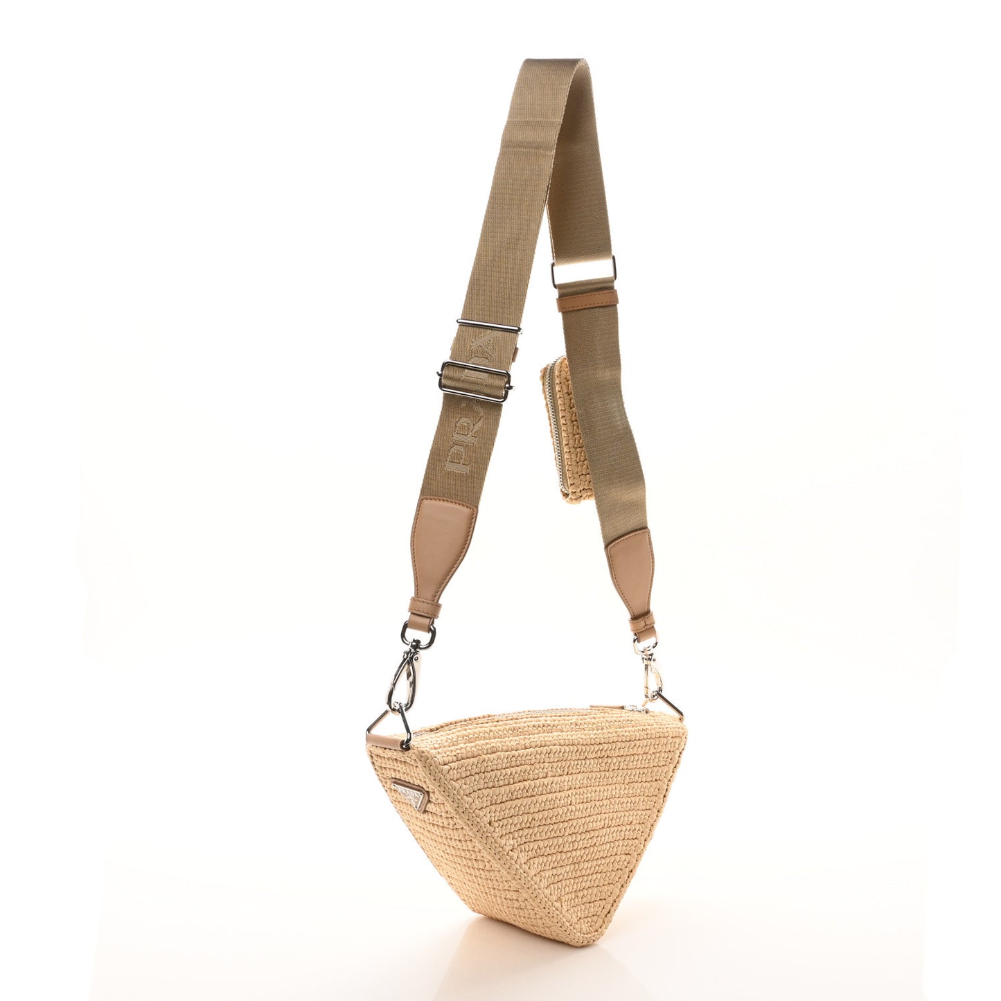 Yarn Raffia Effect Crochet Triangle Shoulder Bag Naturale