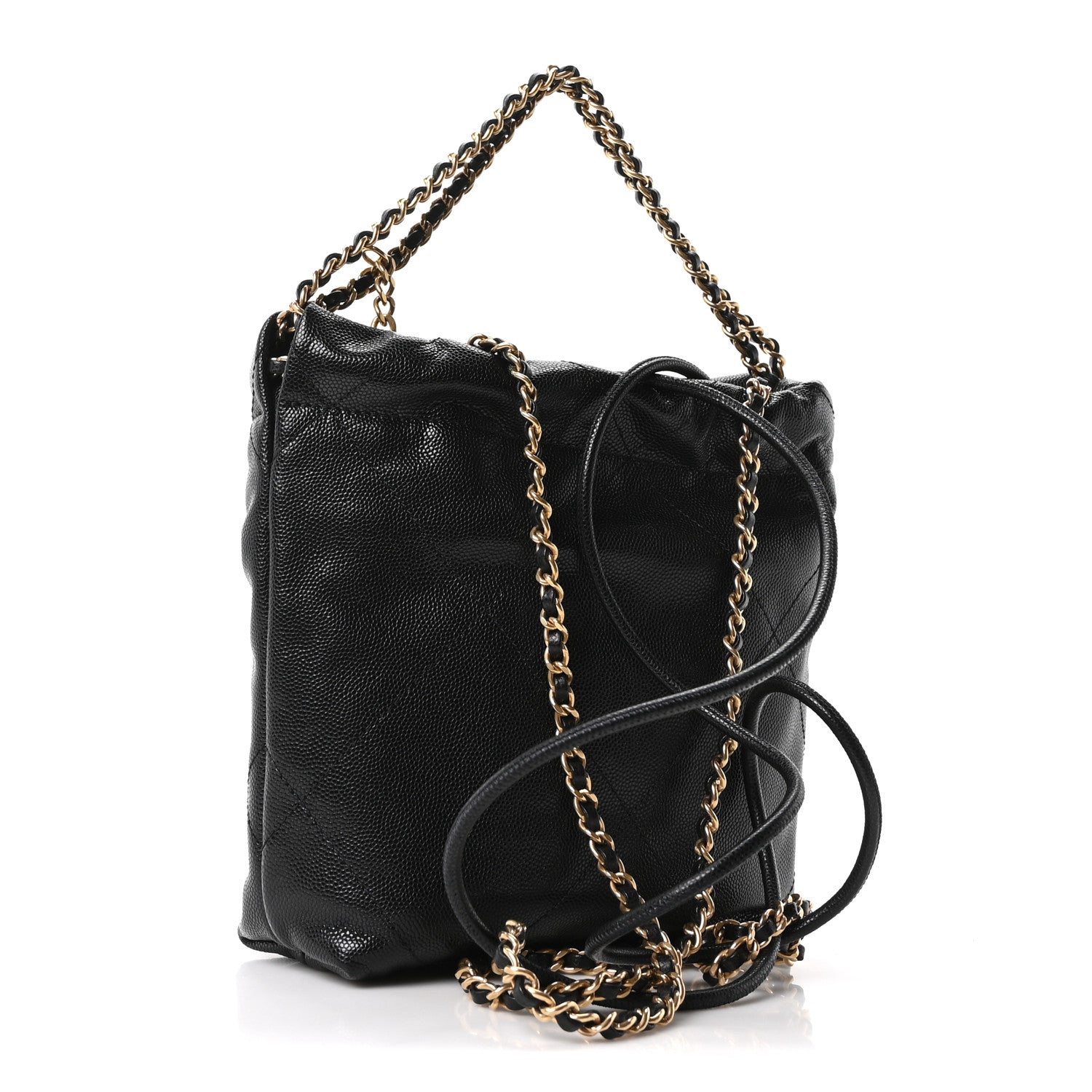 Chanel Shiny Caviar Quilted Monochrome Mini Chanel 22 Black 3 of 11