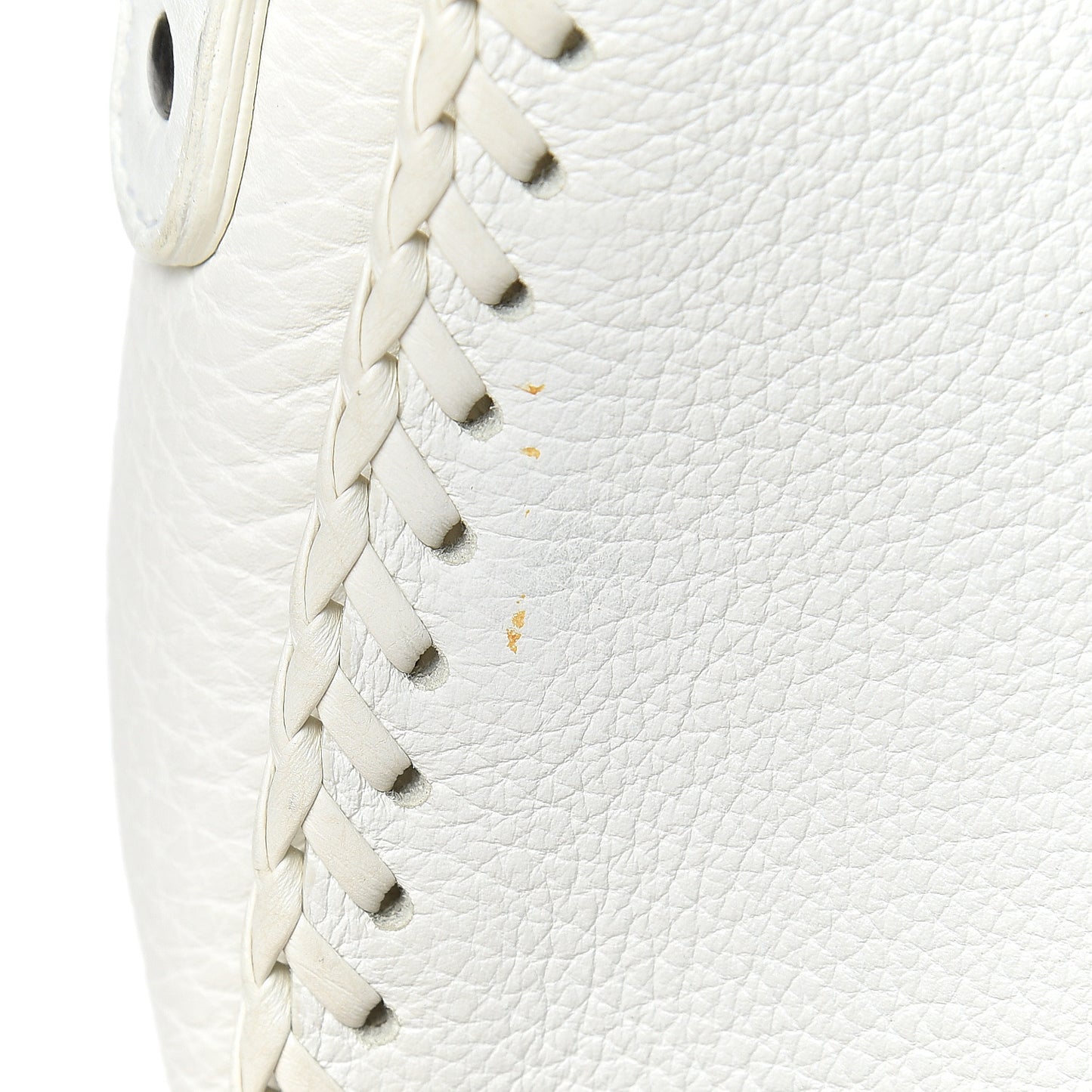 Calfskin Braided Gaucho Double Saddle Bag White