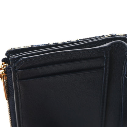 Christian Dior Saddle Lotus Wallet Blue 8 of 9