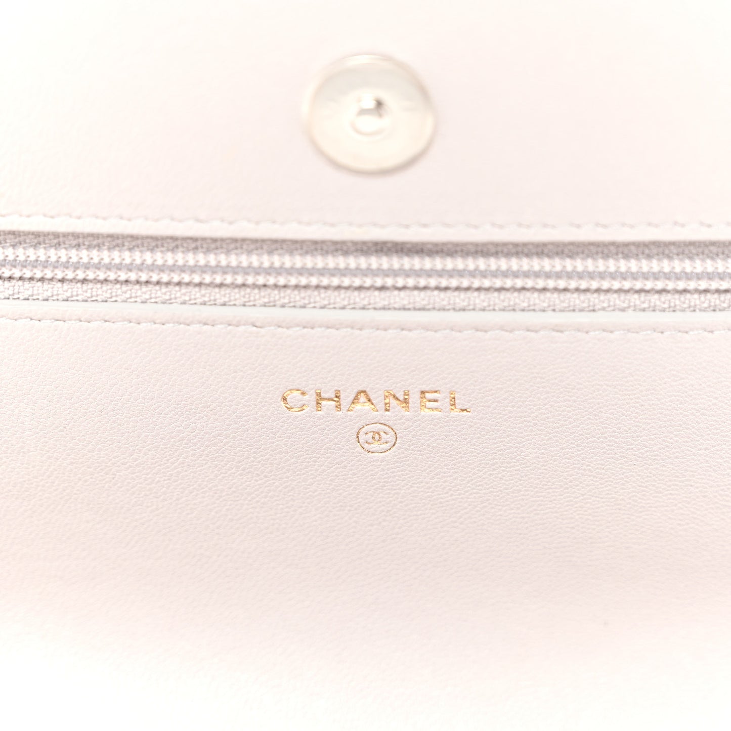 Lambskin Quilted Chanel 19 Wallet On Chain WOC Grey