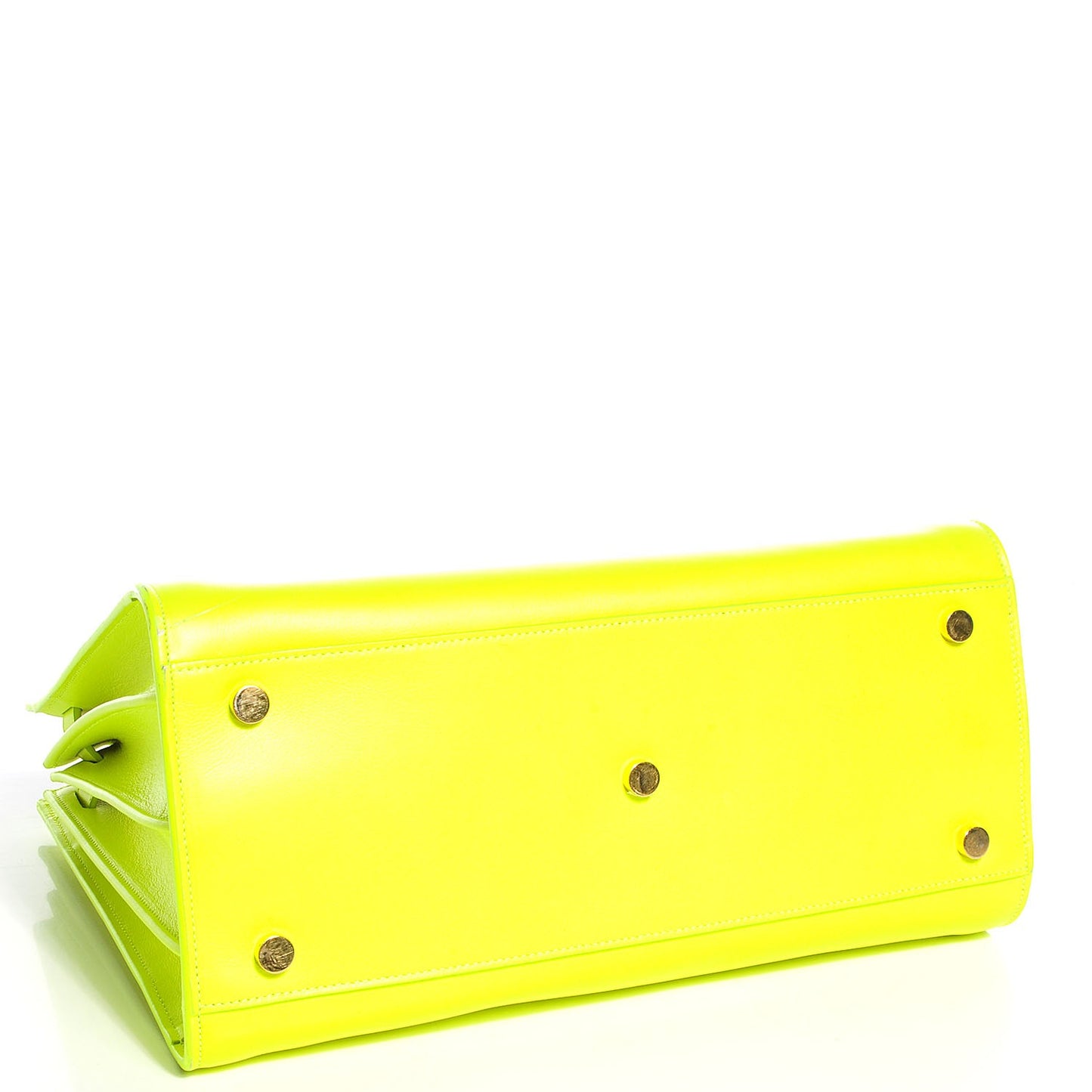 Calfskin Small Sac De Jour Bag Neon Yellow