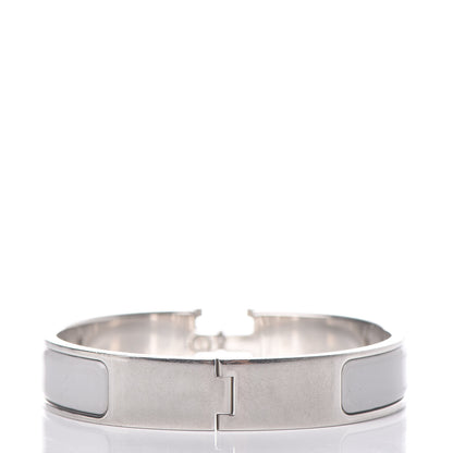 Hermes Enamel Narrow Clic Clac H Bracelet PM Blanc Gris Clair 3 of 5
