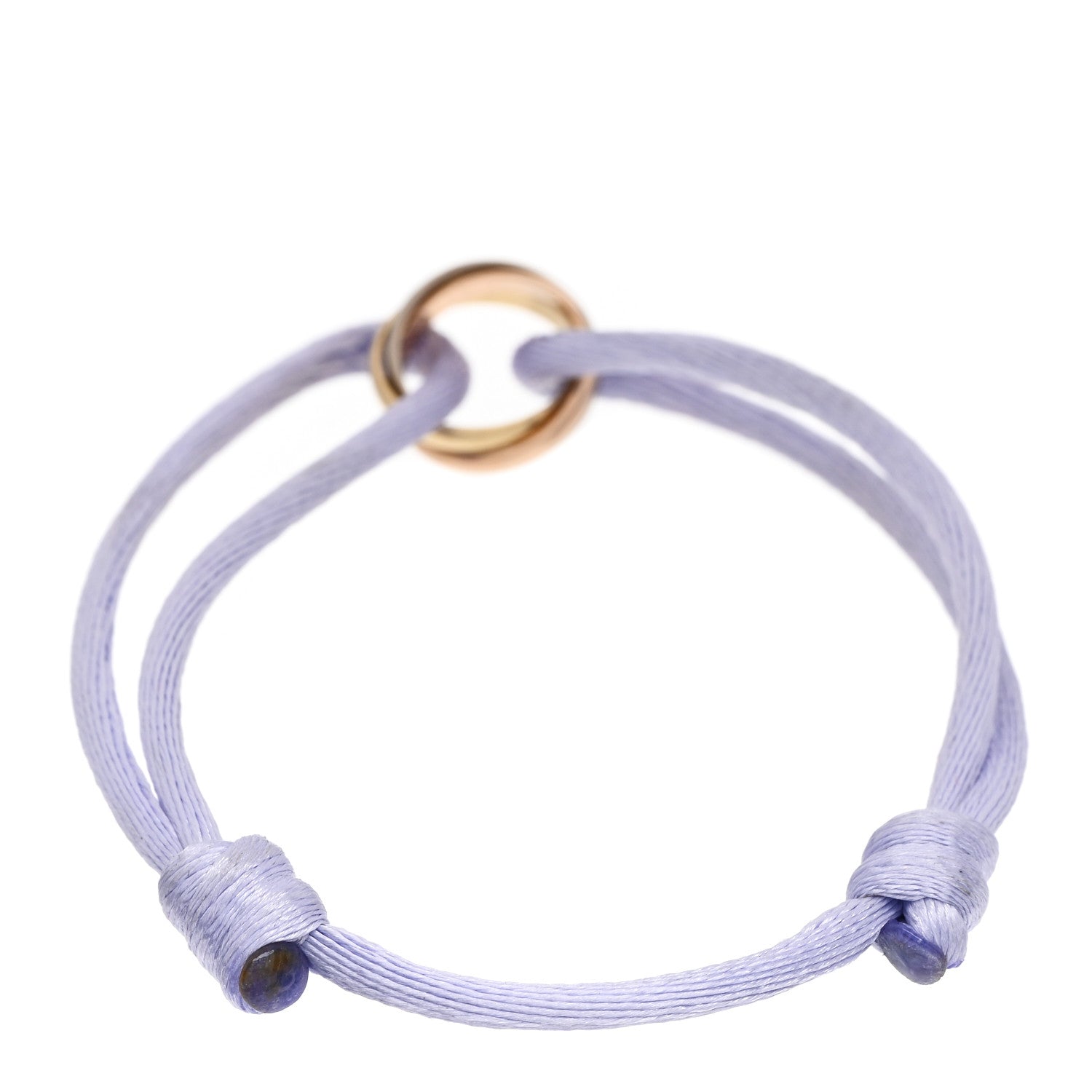 Cartier 18K Pink Yellow White Gold Trinity Adjustable Cord Bracelet Lilac 2 of 3