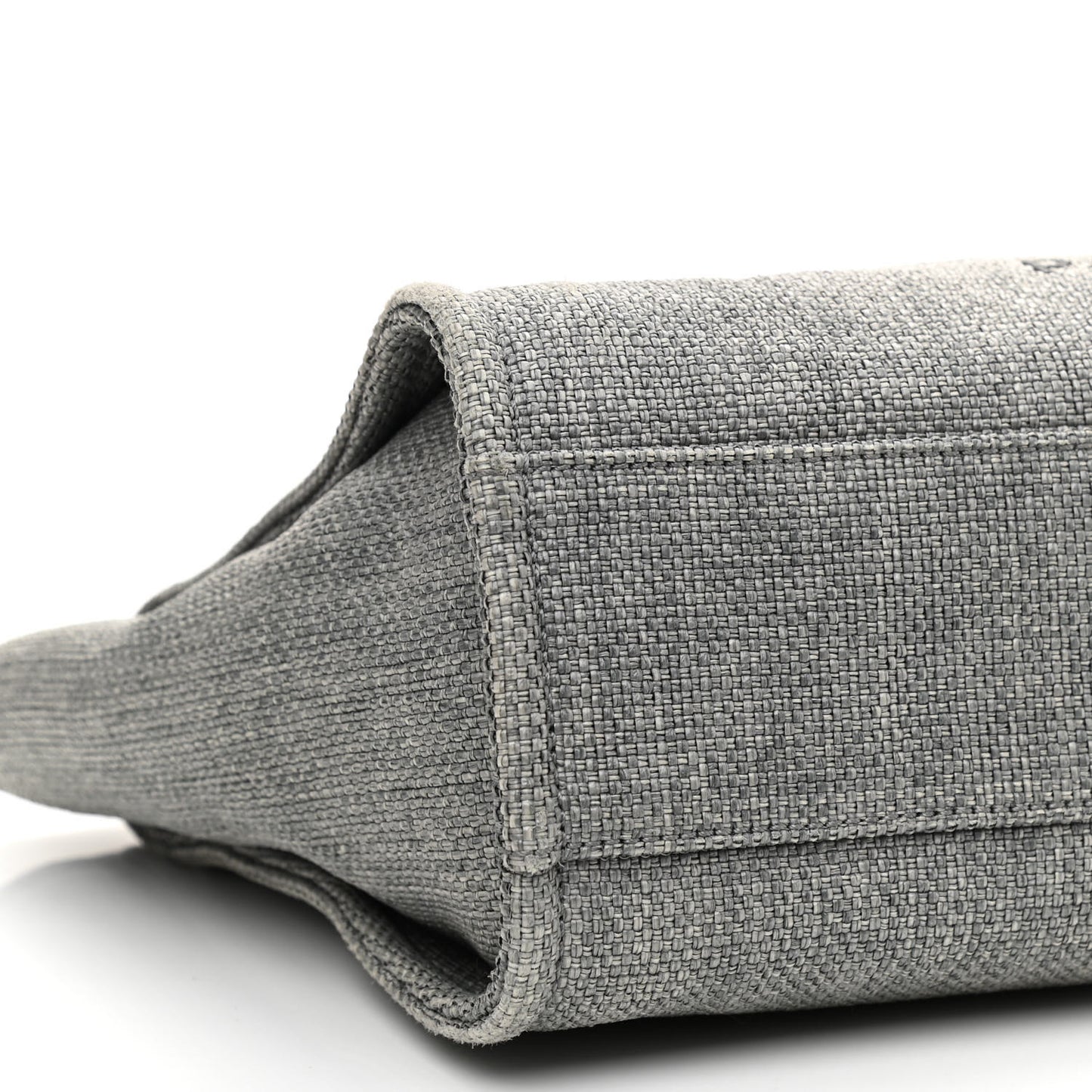 Woven Straw Raffia Small Deauville Tote Charcoal