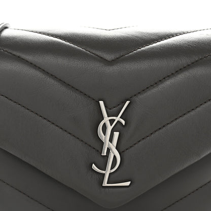 Saint Laurent Calfskin Y Quilted Monogram Toy Loulou Crossbody Bag Grey Kaki 8 of 10