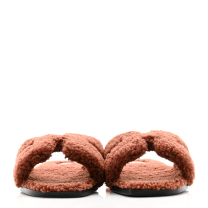 Hermes Woolskin Oran Sandals 38.5 Cognac 2 of 10